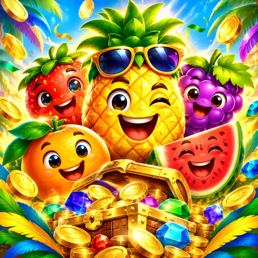 Capa do slot Fruit Party com frutas coloridas em grade