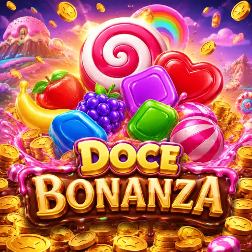 Capa do slot Sweet Bonanza com doces e frutas